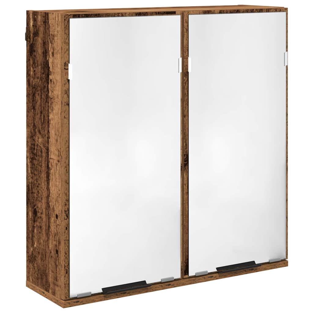 Bathroom Cabinet Set with Shelf and Door Reclaimed Wood Look Wood Based Material