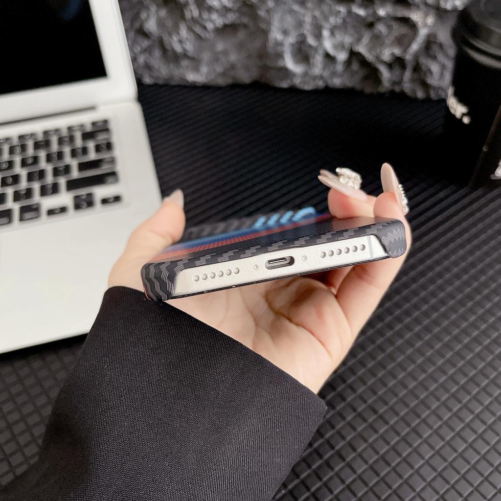 Luxury Half Carbon Fiber Protection Bumper Phone Case For iPhone 17 Air 16 15 PM 14 Plus 13 12 Pro Max 11 Hard PC Colorful Shockproof Protective Cover
