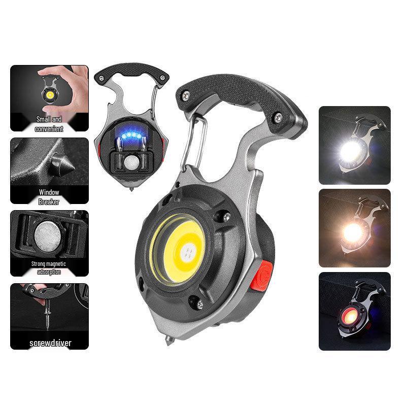 Компактный водонепроницаемый многофункциональный брелок: Самооборона, Зарядка, Магнитный мини-фонарик