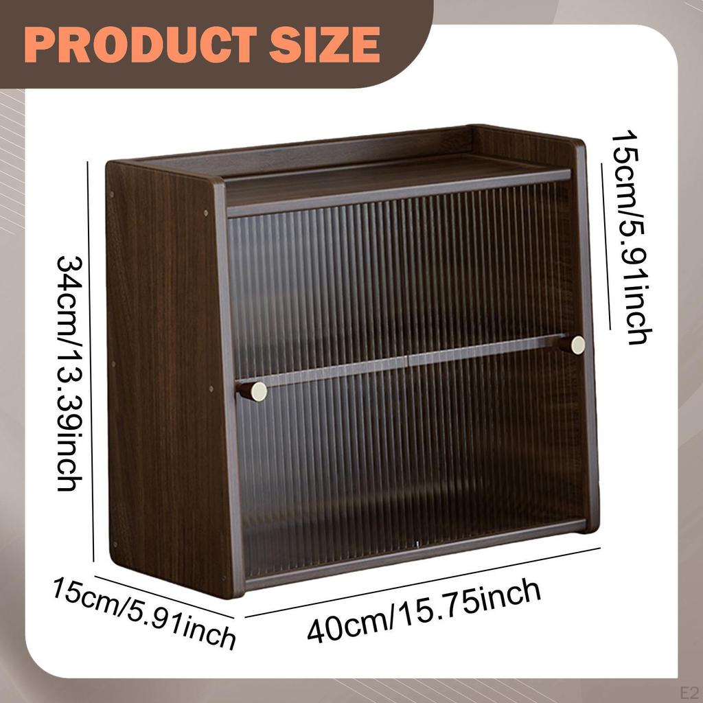 Countertop Storage Cabinet Counter Classic with Sliding Door Desktop Organizer for Bathroom