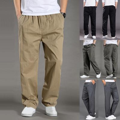 Men Casual Fashion Outdoors Sports Pants Pockets Long Loose Trousers