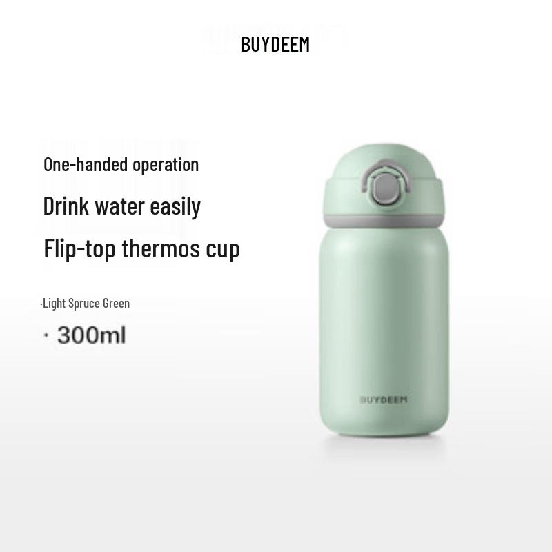 Buydeem 300ML Kids Insulated Pop-Up Lid Water Bottle