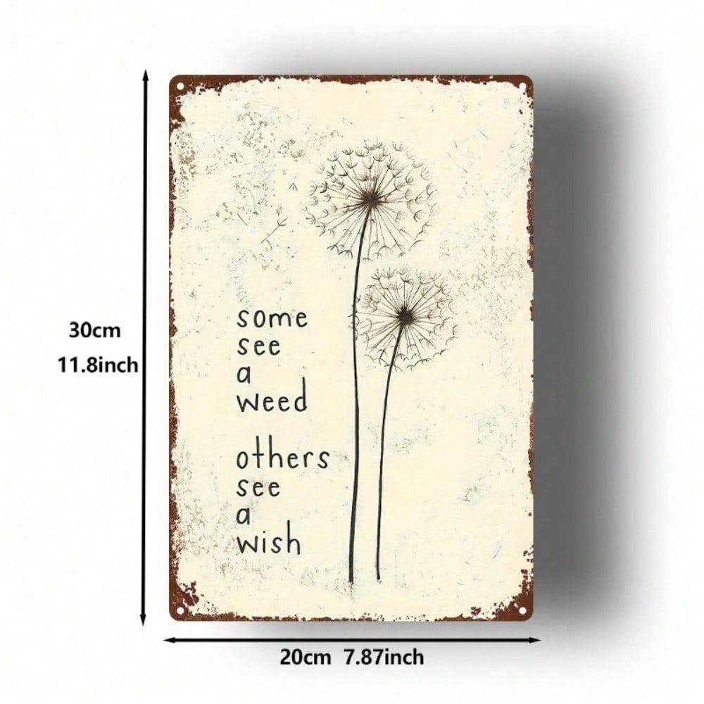 Minimalist Metal Wall Art Dandelion Poster Home Decor