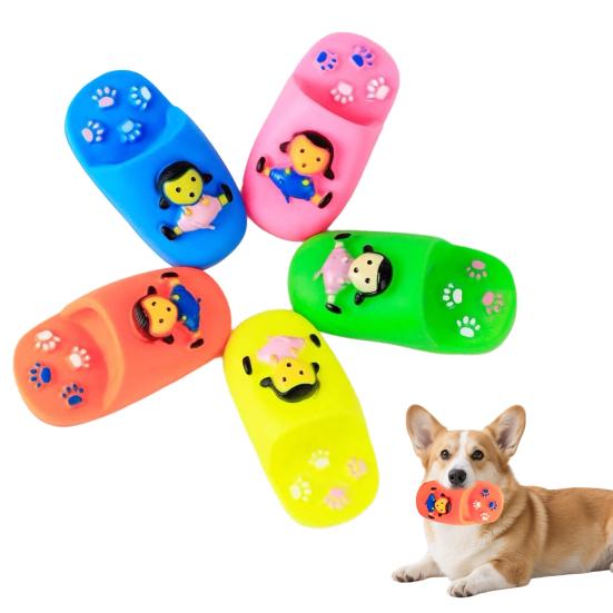 Girl Slipper Dog Chew Toy Bite Resistant Squeaky Simulated Slipper Shoes Pet Toy Boredom Stress Relief Puppies Teething Cleaning Toy