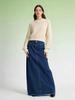 Summer Women's Loose Straight Denim Maxi Skirt - European/American Style