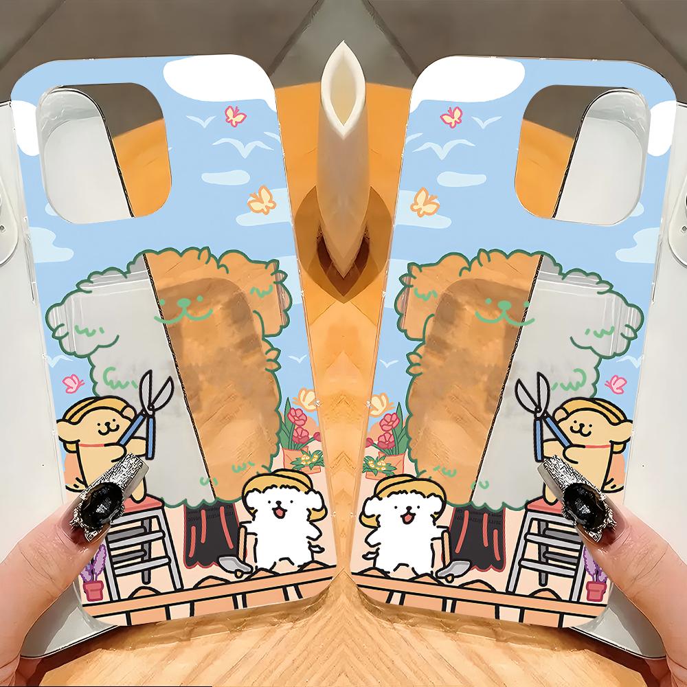 Lovely Line Puppy Cartoon Cute Dog Phone Case for Xiaomi Redmi 12C 10 10C 9 9A 9C 9T Note 13 12 11 Pro Plus 4G 5G Clear Cover