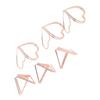 100pcs Shaped Paper Clips Triangular and Heart Type Double Layer 3D Rose Gold Metal Paper Clips for File Classification