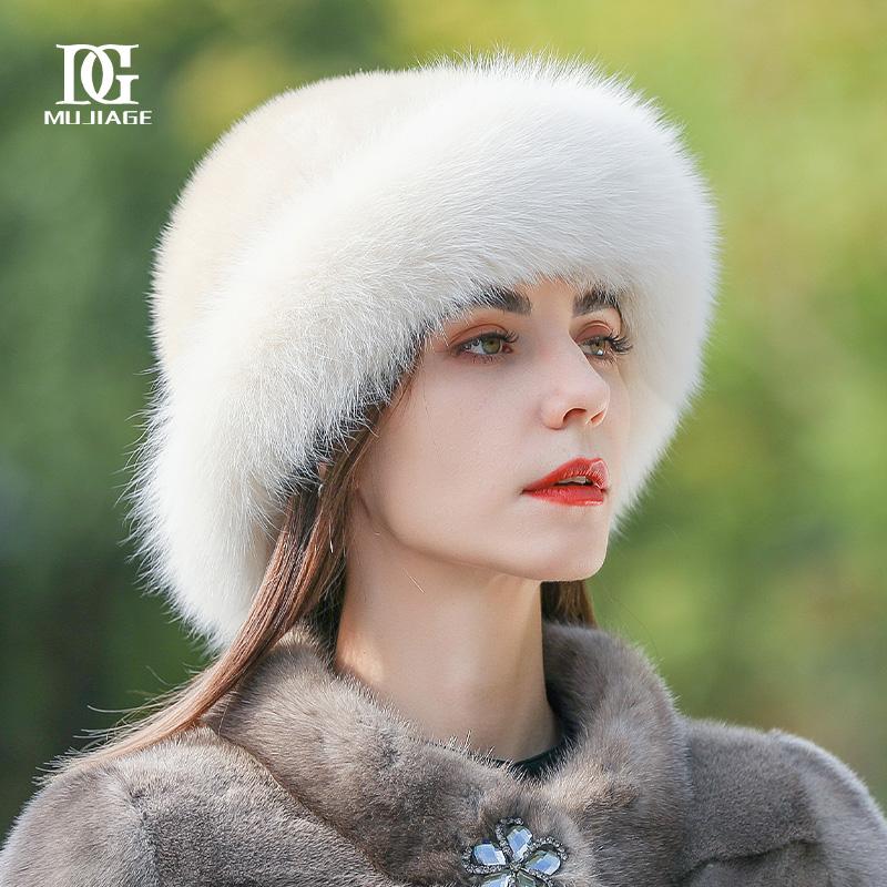 Chapeau de fourrure femme hiver version coréenne de fourrure de vison chaude mode vison Joker hiver fourrure de renard chapeau de pêcheur de neige.