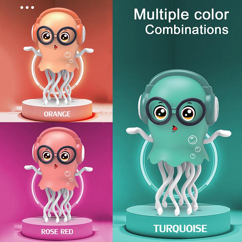 Dancing Crawling Jellyfish Kid Tummy Time Toys, Light-Up Walking Moving Jellyfish With Music & Obstacle Avoidance