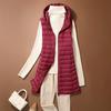 Women's Autumn Winter Hat Wearing Lightweight Down Vest Oversized Sports Down Jacket Inner Tank Vest