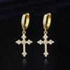 Fashion Classic Cross Earrings Inlaid With Aaaaa Crystal Zircon Women's And Men's Personalized Jewelry Earrings