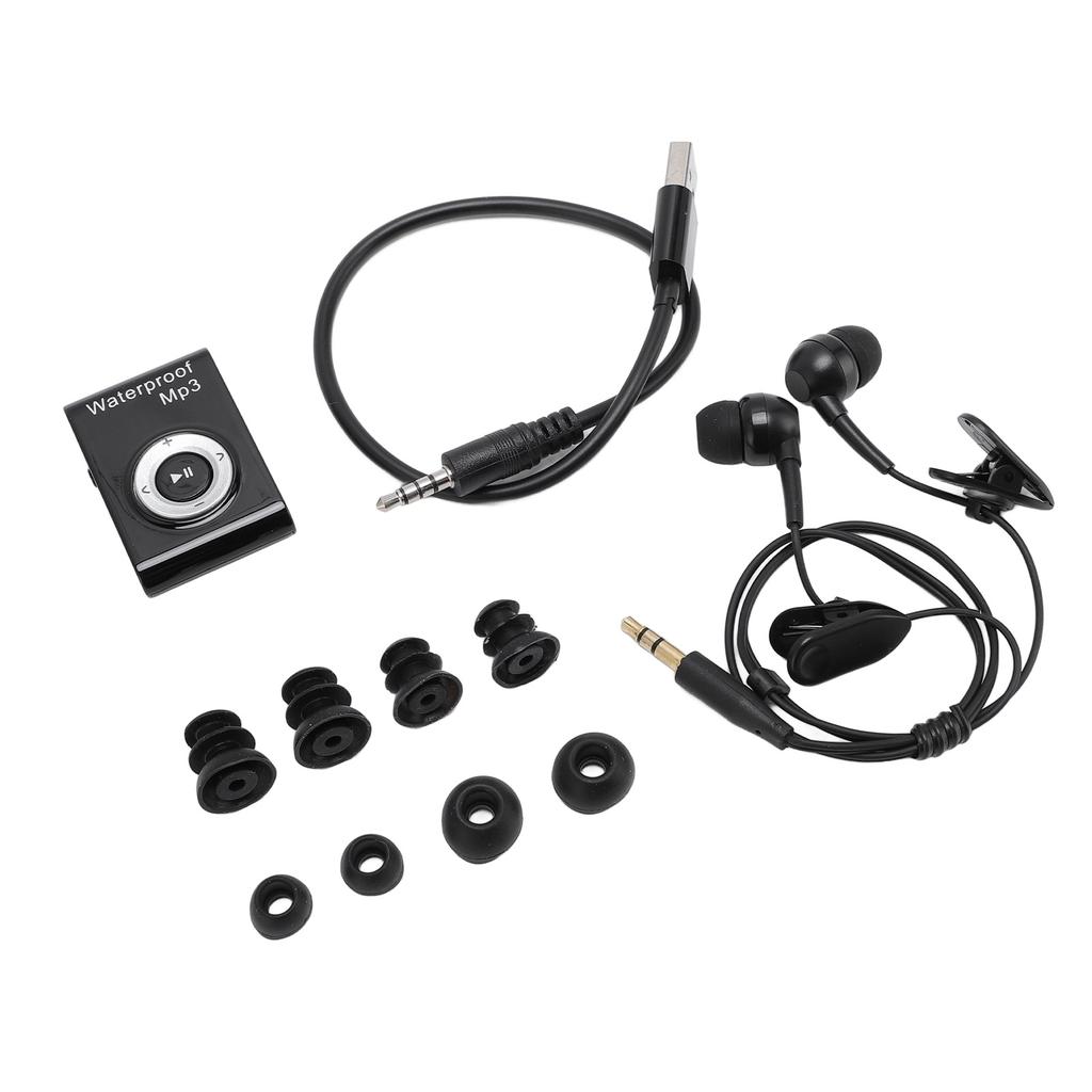 Swimming MP3 Player 8GB Memory Multifunctional Portable Underwater Music Player with Headphone for Diving Surfing