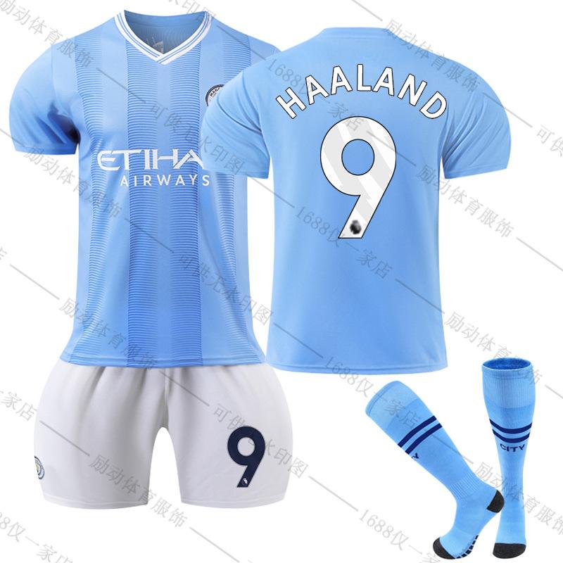 Manchester City 2324 Heimtrikot 9 Haaland Fan Edition Fußballtrikot Atmungsaktiv Schnelltrocknend #28