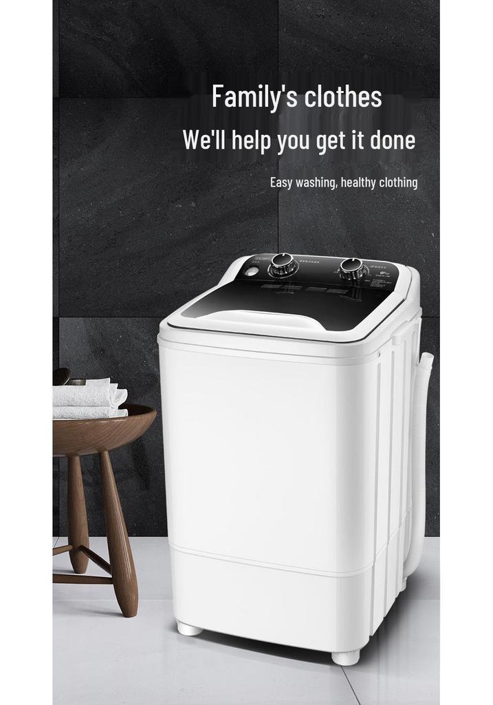 7.6KG Large Capacity Semi-Automatic Mini Washing Machine with Integrated Drainer for Home Use