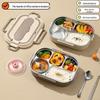 Stainless Steel Insulated Double Layer Portable Lunch Box for Students and Office Workers, Microwave-Safe.