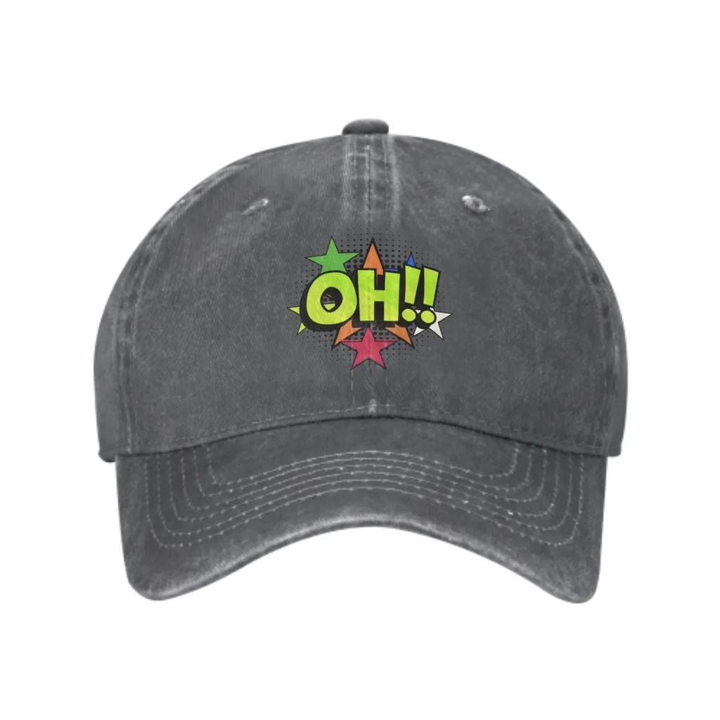 Comic Oh Baseball Caps for Men Women Adjustable Casual Unisex Trucker Hat for Outdoor Activities Fashion Hats