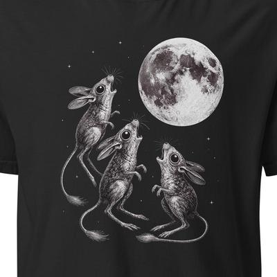 Jerboa Howling To Moon Shirt, Vintage Engraving Tee, Mystical Desert Animal T-Shirt, Moonlight Jerboa Graphic Tee, Cottagecore Shirt