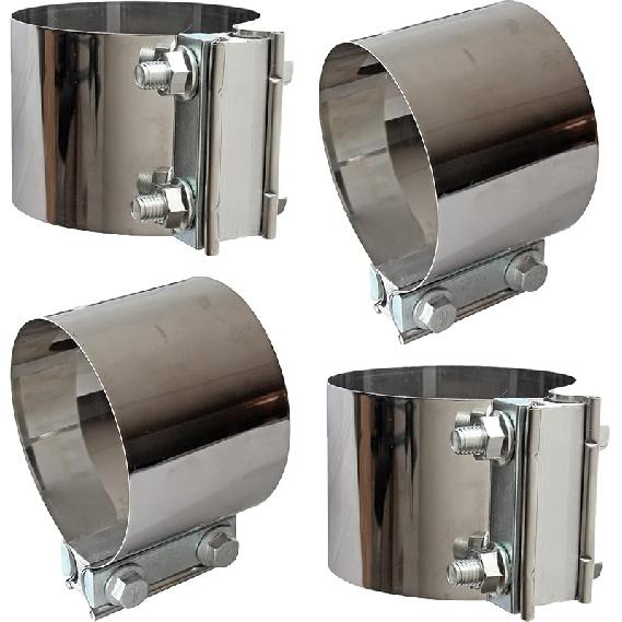3" Inch Exhaust Clamps Stainless Steel Muffler Band Clamp for 3" Inner Diameter To 3" Outer Diameter Turbo Downpipe Tip Car System Connection (2