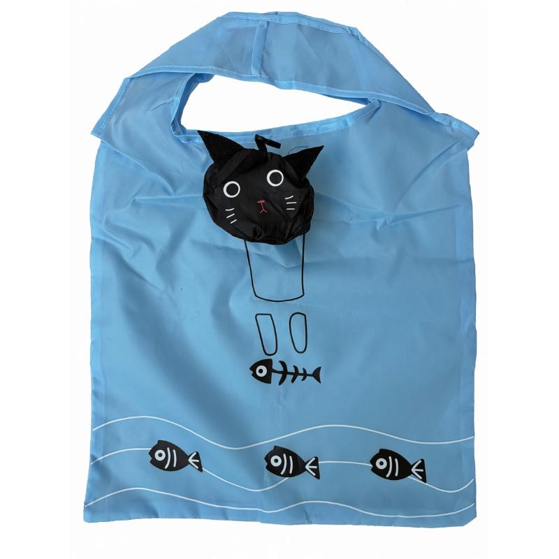 Reusable Dog Eco Bag With Hanging Buckle Nylon Storage Bags Travel Shoulder Bag Foldable Shopping Bag Cartoon Shopping Bags