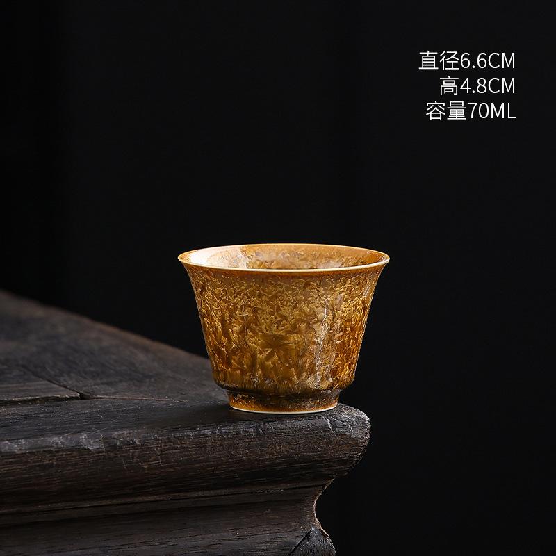 Coarse Pottery Master Cup Single Cup Women'S Ceramic Teacup Kung Fu Tea Set Household Tea Cup Small Cup Chinese Tea Cup Jianzhan