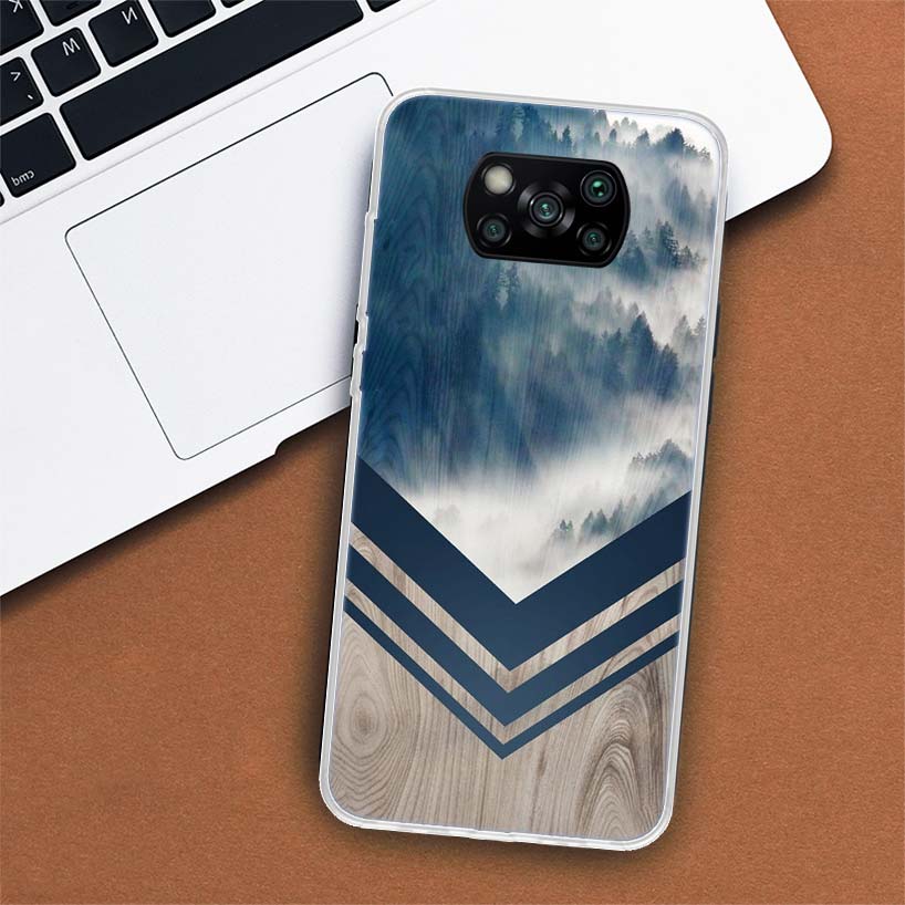 Lesní Geometrie Dřevo Příroda Pouzdro na Telefon Pro Xiaomi Poco X3 GT X4 NFC M4 Pro M3 M2 F3 F2 F1 Mi Note 10 A3 A2 Lite A1 CC9E Fundas