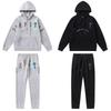 New Rainbow Color Matching Letter Embroidery Fleece Loose Hooded Sweater Casual Trousers Set