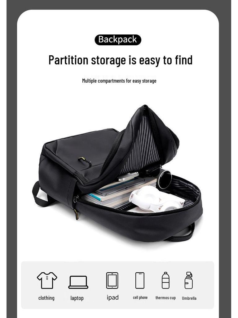 Men's Versatile Large Capacity Backpack for Work, Travel, and School