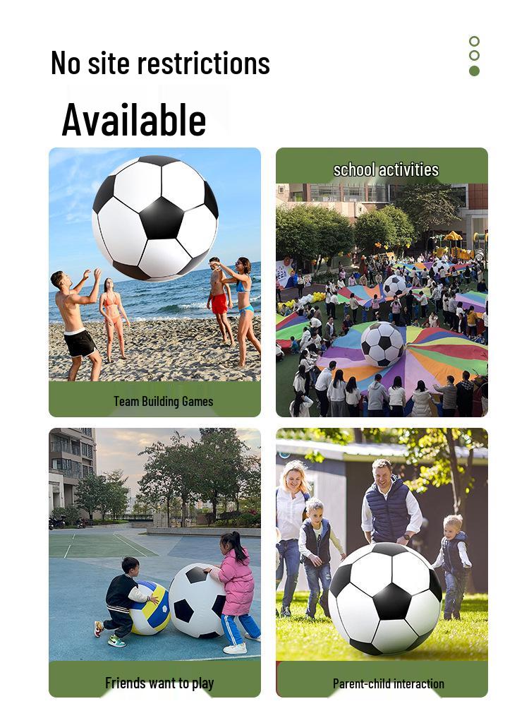 Großer verdickter PVC aufblasbarer Strandball für Outdoor-Aktivitäten und Kindergartenspiele - Extra großes Volleyball-Design