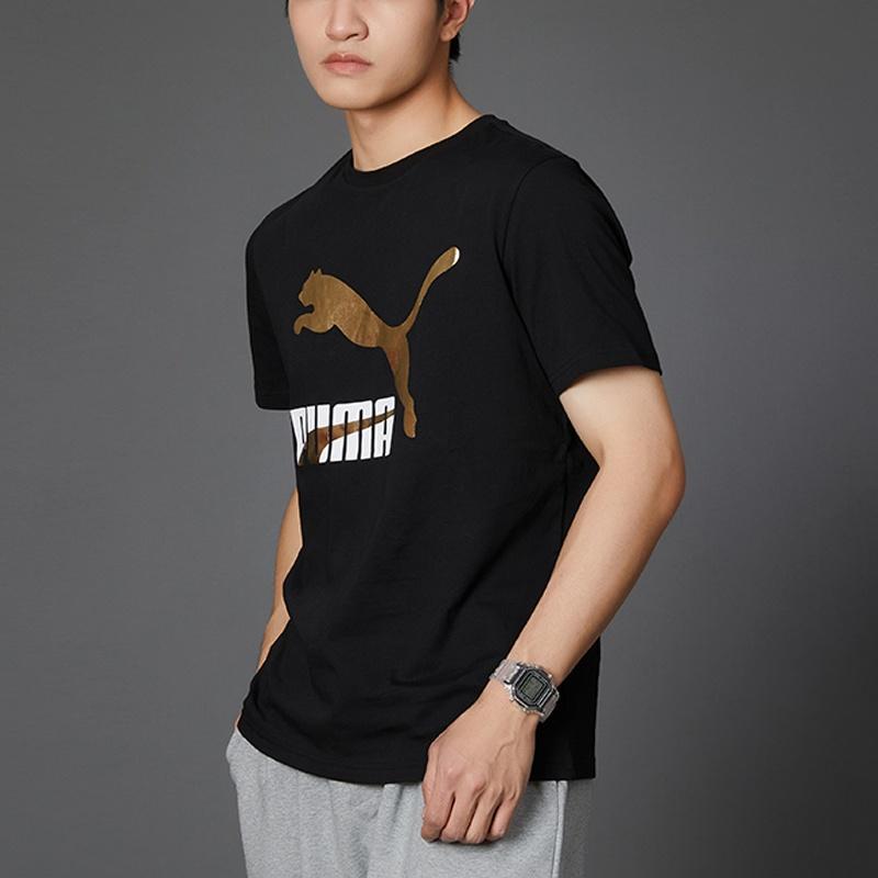 Puma Classics Logo T-Shirt 'Black Gold' Men's 532280-01