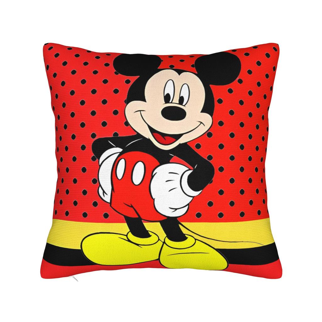 Federa per Cuscino Quadrata Cartone Animato Mickey Minnie Cuscino Decorativo in Poliestere, Federa per Cuscino alla Moda