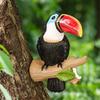 2 Pieces Parrot Tree Hugger Ornament Garden Statue Resin Yard Art Decor