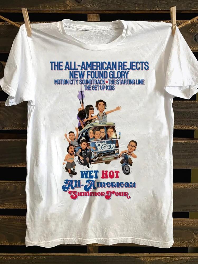 The All-American Rejects Tour Dates Shirt White Unisex S-5XL OM727 Unisex T-Shirt XXXXL