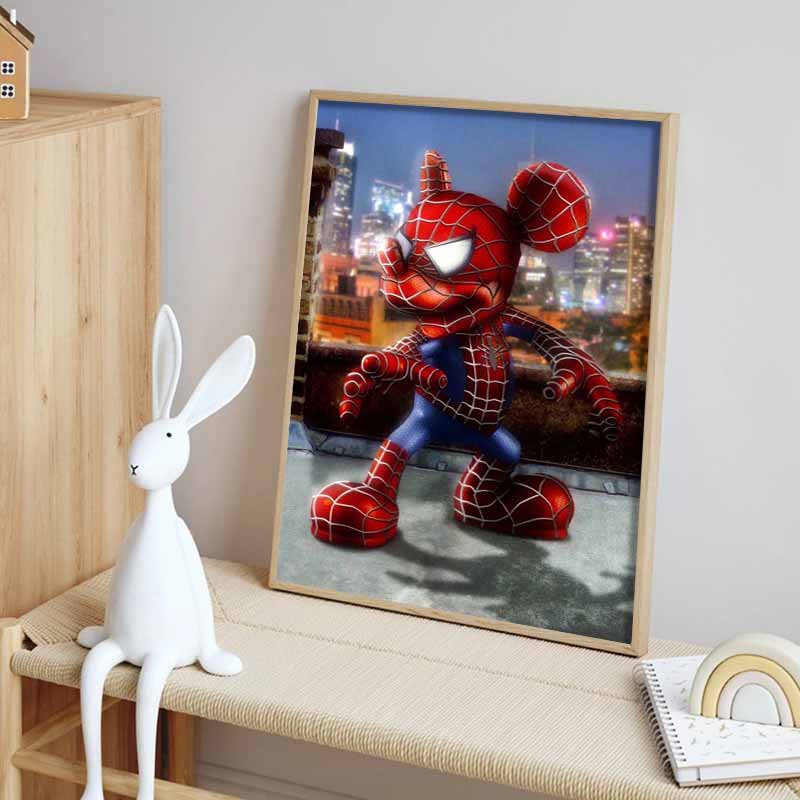 Disney Diamond Painting Mickey and Spider-Man Cross Stitch Hanging Print Puzzle Mosaic Embroidery Home Decor 5D DIY Art Brand New