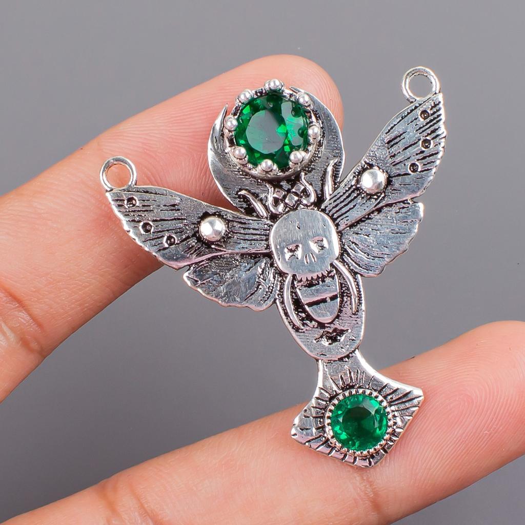 Chrome Diopside Gemstone 925 Sterling Silver Jewelry Pendant 1.5" For Women Gift CP-10-6