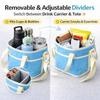 No-Spill Car Drink Carrier Bag Size 4 Compartment with Adjustable Strap Drink Bag Large Capacity Multiple Carrier Cup Stand