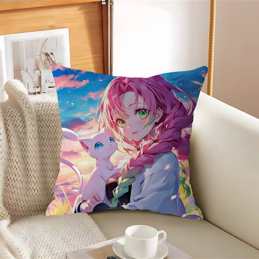 DemonS Slayer KanrojiS Mitsuri Pillow Case Removable Washable Cushion Cover – All-Season Soft Linen