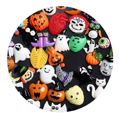 Pumpkin Ghost Skull Witch Hat Flat Back Cabochon Art Supply Decoration