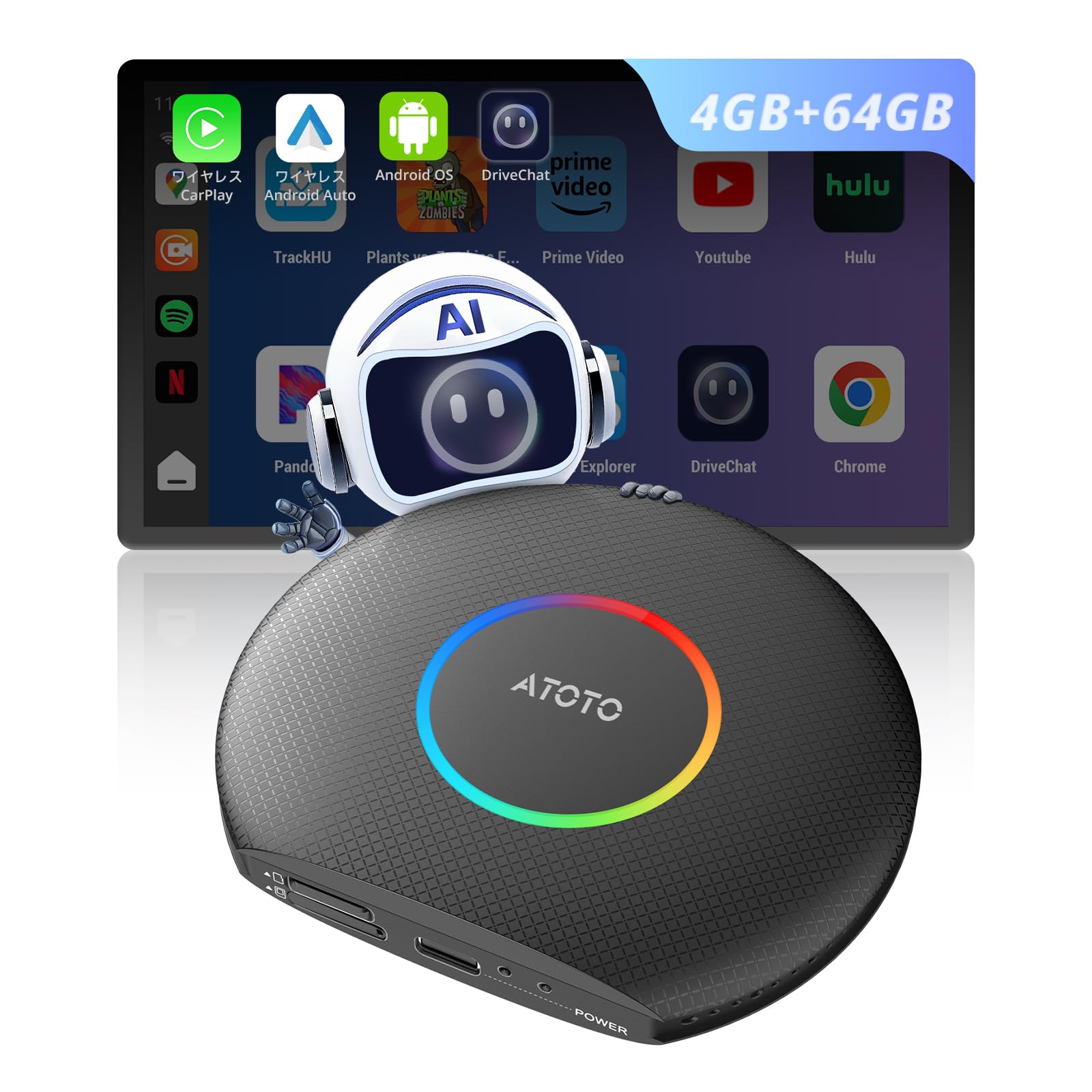 

CB6 Ai Box CarPlay Wireless ai Box Car 2025 Upgraded Edition Car Play Wireless, black чёрный