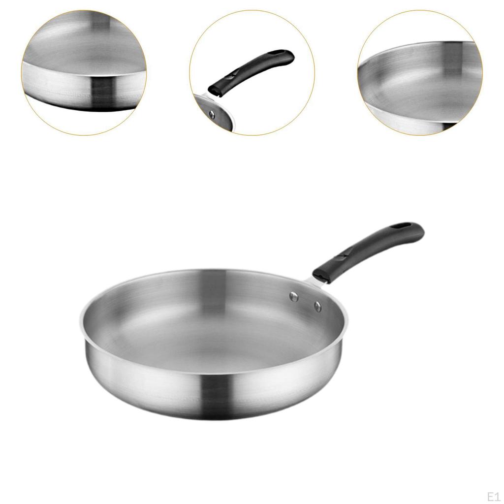 Camping Frying Pan Deep Fry Non Stick Stainless Steel Skillet for Fishing RV