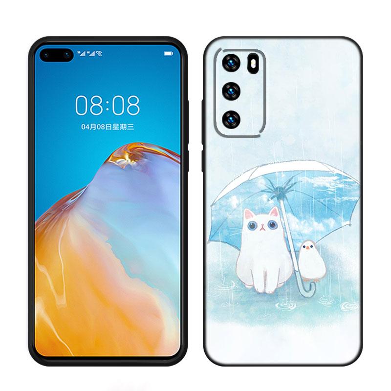 Милый чехол для телефона с изображением кота кавайи для Huawei Pura 70 Ultra P20 P30 P40 Lite P60 Art P50 Pro P50E P Smart 2018 2019 2020 2021
