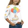 Children's Casual Printed 3/4 Sleeve Round Neck T-Shirt for Back to School Everyday Wear