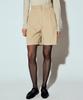 Nigaennikol Corduroy Two Tuck Bermuda Pants_Light Beige