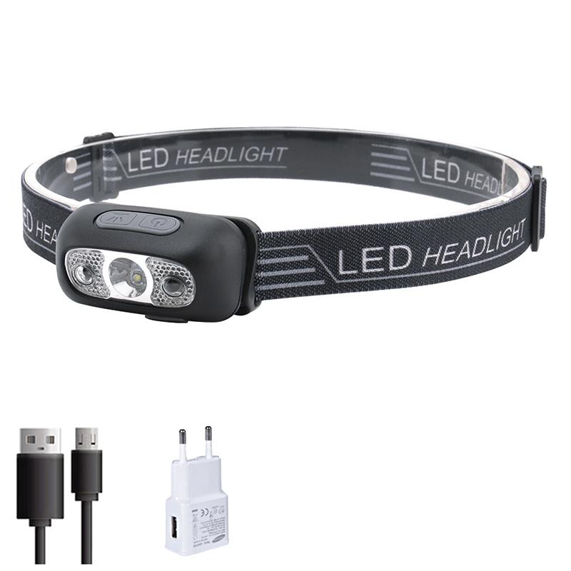 Mini Strong Light Headlamp Led Night Fishing Torch Rechargeable Head Lamp Outdoor Waterproof Portable LED Sensor HeadLight