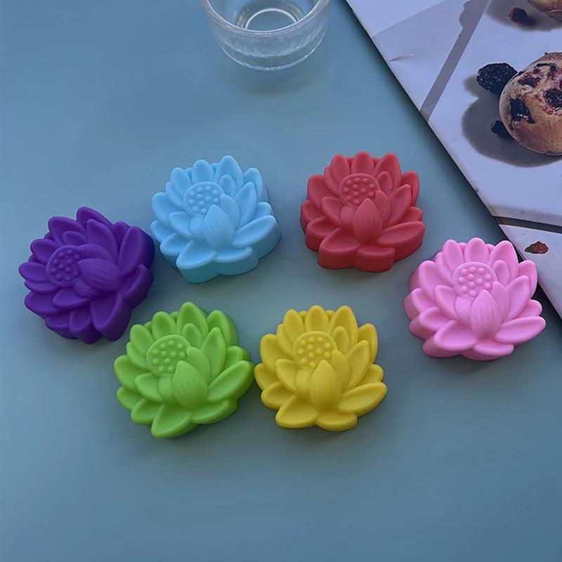 5PCS Flower Silicone Candle Mold DIY Handmade 3D Rose Soap Plaster Resin Mould Cake Baking Tool Kitchen Party Decoration Supply