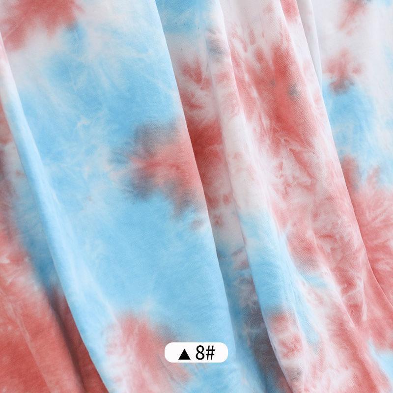 Breathable Tie Dye Fabric Casual Colorful Teens Korean Style Homewear Cloth Sewing Streetwear Decoration Vintage Fashion Chic