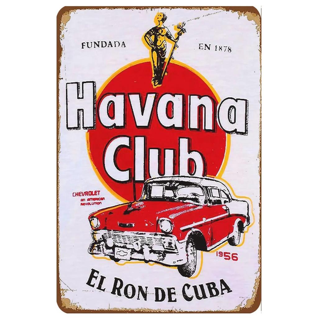 Havana Club Metal Tin Signs Plaque Wall Decoration Vintage Art Posters Iron Painting for Man Cave Home Cafe Garden Club Bar Pub