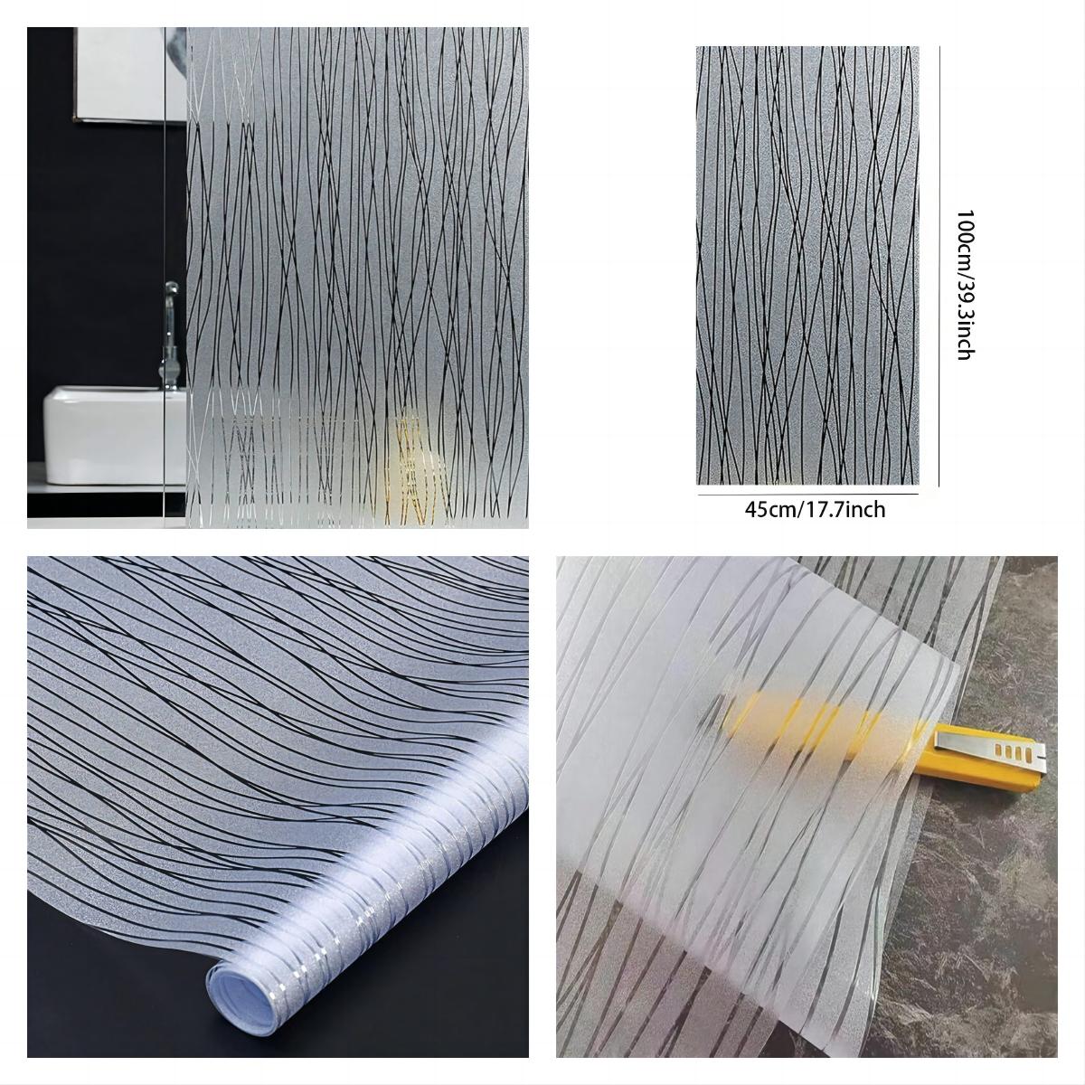 

Матова віконна плівка Плівка для конфіденційності для скла вікон Смугасті візерунки Матова плівка для вікон Самоклеюча скляна плівка для домашнього офісу 30x500cm