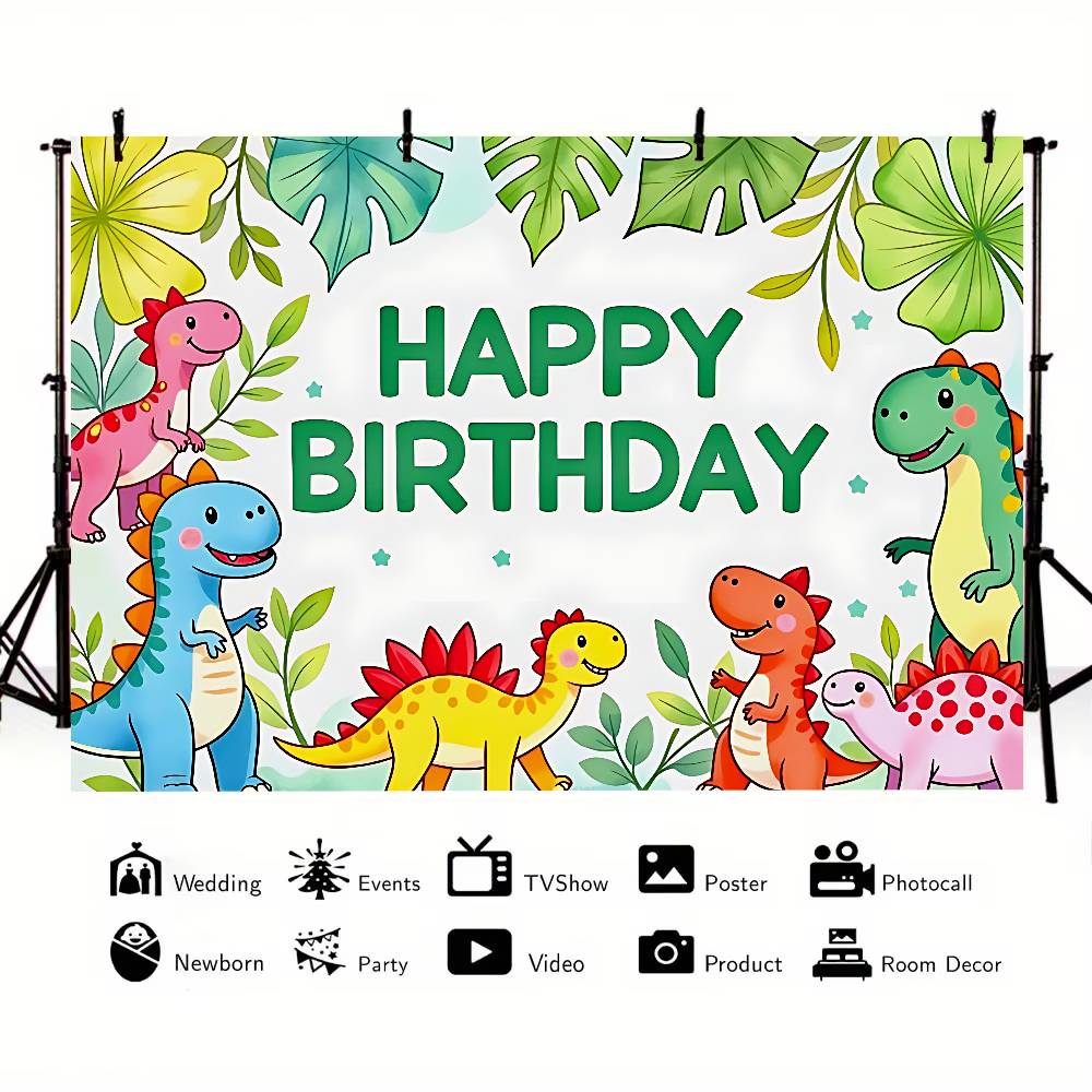 Inosaur Jungle Birthday Party Background Photography Castle Wizard Platform Street Birthday Party Decoration Gifts Props Poster
