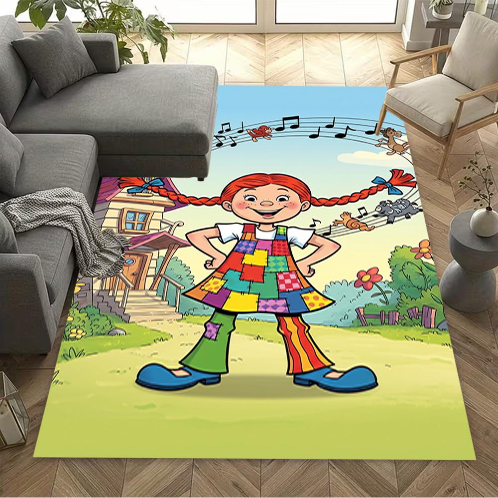 Pippi Adventure Floor Mat Perfect for Dining Room Outdoor Balcony Foyer Anti-slip Rug Office home decor Luxury Gift for Birthday, Christmas, Wedding