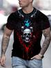 Men's Short-Sleeve T-Shirt, 3D Skull Print Crew Neck T-Shirt, Summer Loose Fit T-Shirt, Hip Hop Men's T-Shirt, Luxury T-Shirt